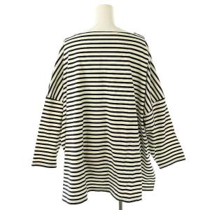 JOURNAL STANDARD LUXE ミラノリブボーダー BN-PO カットソー チュニック丈 ワイド F ブラック ホワイト /ES OS
