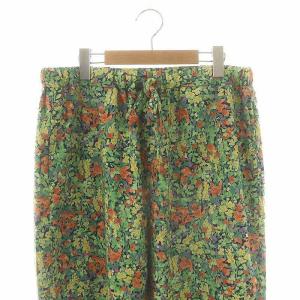 JOURNAL STANDARD LUXE ボタニカルローン イージーパンツ ワイドパンツ ドロスト F オレンジ マルチカラー /ES OS