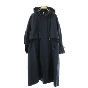 6/4ライトクロス フレア モッズコート スプリングコート 38 ネイビー /ES OS