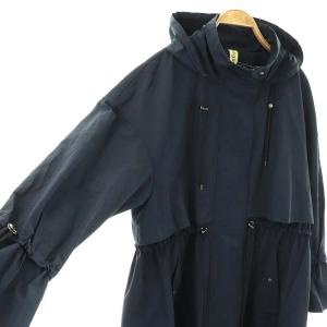 nagonstans 6/4ライトクロス フレア モッズコート スプリングコート 38 ネイビー /ES OS