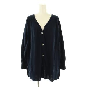 24SS ICECOTTON 2wayオーバーサイズカーディガン ニット Vネック F 紺 ネイビー /AT