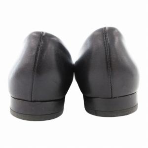 FABIO RUSCONI ローヒールポインテッドトゥパンプス レザー 37 黒 ブラック /GV