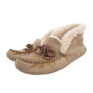 ALENA モカシン スリッポン ムートンシューズ ボア US 8 25.0cm 茶 ブラウン /FT