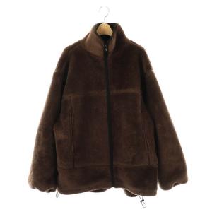 ネイビー NAVY ボアブルゾン ジップアップ F ブラウン /HK OS