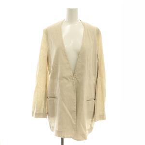 アサシャツジャケット ノーカラー リネン 38 ベージュ /NR OS
