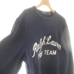 POLO RALPH LAUREN ロゴ スウェット トレーナー S ネイビー ホワイト /DF OS