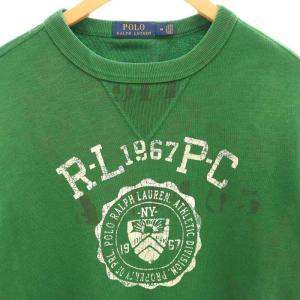 POLO RALPH LAUREN 長袖 スウェット トレーナー クルーネック M 緑 グリーン /AT OS