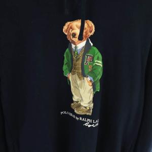 POLO RALPH LAUREN ポロベア パーカー プルオーバー 裏起毛 S 紺 /MI OS