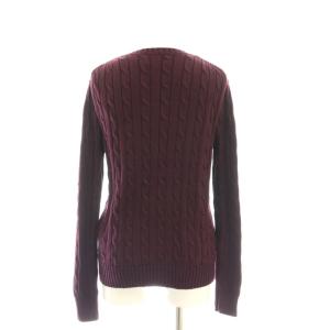 POLO RALPH LAUREN ロゴ刺繍 ケーブルニット カットソー M 紫 /MI OS