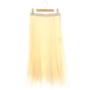 プリーツスカート ロング 36 ライトベージュ /DF OS