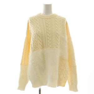 ウール アンゴラ混 ケーブル編み ニット セーター 長袖 38 オフホワイト /HK OS