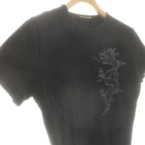 VIVIENNE TAM ドラゴン刺刺繍Tシャツ カットソー 半袖 1 ブラック グレー /DO OS