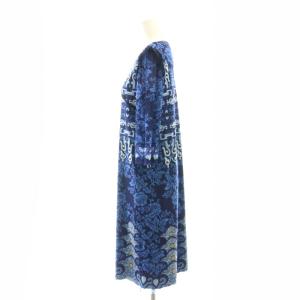 VIVIENNE TAM パワーネット総柄七分袖ワンピース 膝丈 42 ネイビー マルチカラー /DO OS