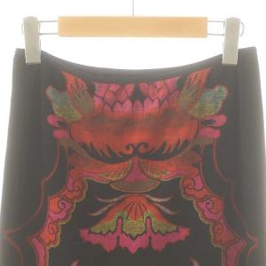 VIVIENNE TAM パワーネットスカート タイト 膝丈 1 ブラック マルチカラー /DO OS