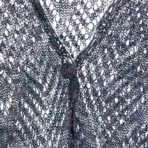 VIVIENNE TAM フリンジ カーディガン ニット ドルマンスリーブ ポンチョ リネン 0 紺 /NR OS