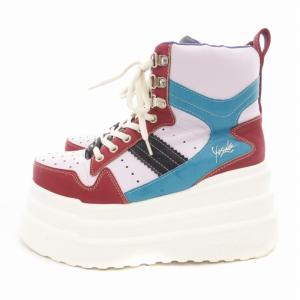 YOSUKE 22AW 厚底スニーカー ハイカット サイドジップ 24cm 赤 レッド 紫 パープル 青 ブルー 2710024