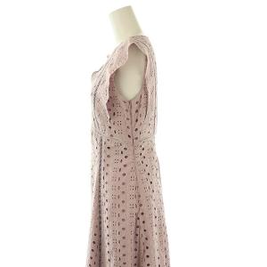 Noela コットンレースマキシワンピース ロング ノースリーブ M 紫 パープル /AT OS