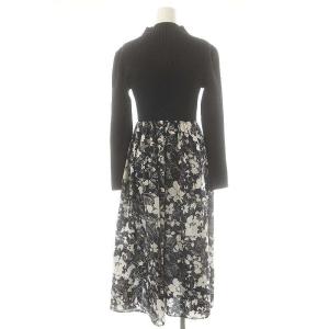 TOCCA 24AW CHANDELIER KNIT DRESS ニットドレス ドッキングワンピース ロング S チャコール