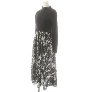 TOCCA 24AW CHANDELIER KNIT DRESS ニットドレス ドッキングワンピース ロング S チャコール