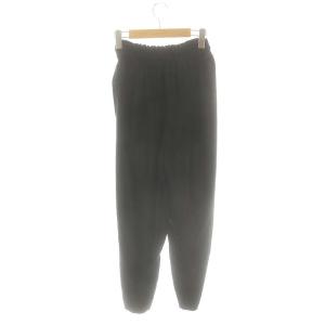 ENFOLD ライトジョーゼットテーパードパンツ ドロスト 34 ブラック /ES OS