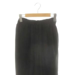 ENFOLD ライトジョーゼットテーパードパンツ ドロスト 34 ブラック /ES OS