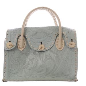 マエストラ M レザーハンドバッグ トートバッグ ブルー /YO20 SH