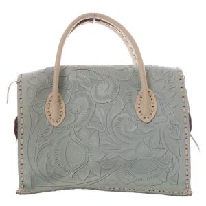 CARVING TRIBES マエストラ M レザーハンドバッグ トートバッグ ブルー /YO20 SH