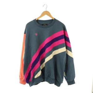 Rainbow Big Sweat スウェット トレーナー 長袖 F グレー マルチカラー /ES OS