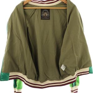 ALDIES Souvenir Jacket ジャケット スカジャン ブルゾン サテン 刺繍 M グリーン マルチカラー
