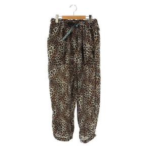 Animal Thick Pants テーパードパンツ ヒョウ柄 S ブラウン ベージュ 黒 /ES OS
