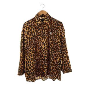 Persia Large Shirt シャツ 長袖 ヒョウ柄 キャメルブラウン ブラック /ES OS