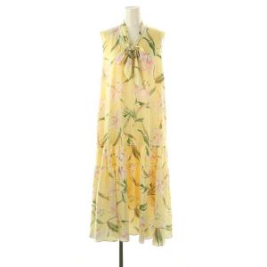 ノースリーブワンピース 花柄 38 イエロー マルチカラー /DO OS
