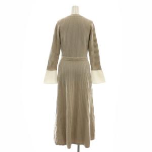 JUSGLITTY 24AW 袖カフスリブニットワンピース マキシ ロング 長袖 2 グレー /AT OS