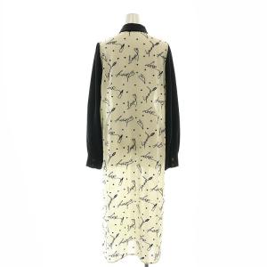 Diagram GRACE CONTINENTAL モチーフ刺繍シャツワンピース ミモレ ロング 長袖 38 アイボリー 黒 ブラック /AT OS