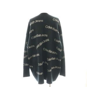 Calvin Klein オールオーバーロゴカーディガン ニット Vネック M ブラック ライトベージュ J219942 /DO