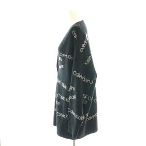 Calvin Klein オールオーバーロゴカーディガン ニット Vネック M ブラック ライトベージュ J219942 /DO