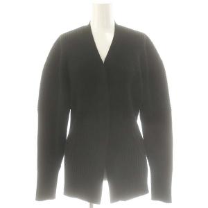 24AW 洗える フォルムリブカーディガン 長袖 ニット Vネック ウール F 黒 /NR OS