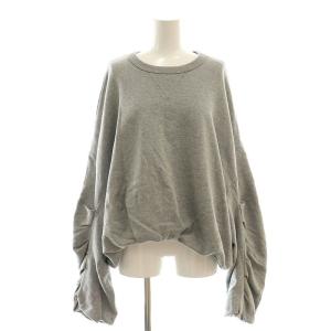 ギャザーデザインオーバースウェット S グレー