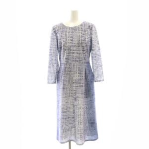 総柄 ロングワンピース 長袖 36 紫 /NR OS