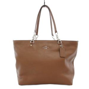 36600 ソフィア トートバッグ レザー ロゴ 茶 ブラウン /FT