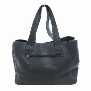 Kitamura トートバッグ シボレザー エンボスロゴ 紺 ダークネイビー /HO