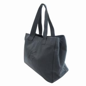 Kitamura トートバッグ シボレザー エンボスロゴ 紺 ダークネイビー /HO