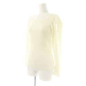 KUMIKYOKU 組曲 スムースタッチタックスリーブニット セーター スクエアネック S2 オフホワイト /DO OS