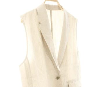 自由区 25SS LIPストレッチテーラード ジレ ベスト 38 グレージュ /DF OS