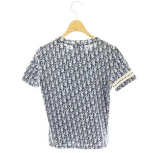 Christian Dior トロッター 半袖クルーネックカットソー USA 4 青 白 /MI OS