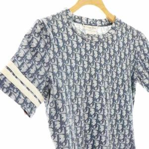 Christian Dior トロッター 半袖クルーネックカットソー USA 4 青 白 /MI OS