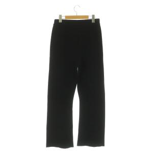 SLOBE IENA ウォッシャブルウールニットパンツ ストレート イージー 40 ブラック /MY OS