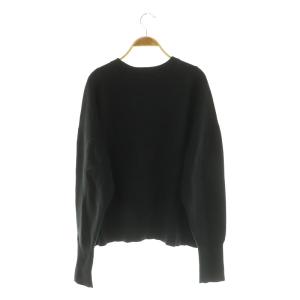 Framework 24AW ダブルジャガードプルオーバー ニット セーター 長袖 クルーネック F ブラック /MY OS