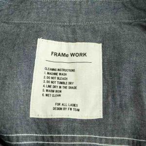 Framework 19AW ダンガリーシャツ 長袖 オーバーサイズ ネイビー /MY OS