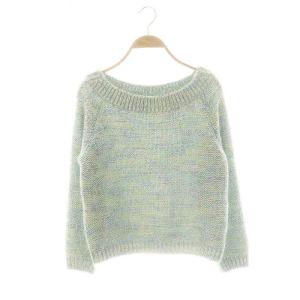 ウールモヘア混ニットプルオーバー セーター 長袖 38 ミント マルチカラー /DF OS SH